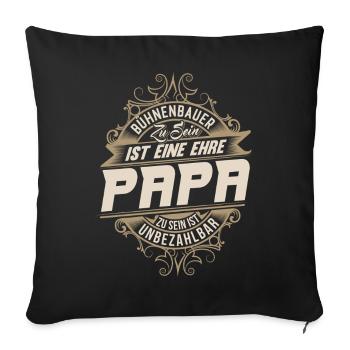 Bâtisseur de scène Papa - Housse de coussin décorative 45 x 45 cm - noir - Devant