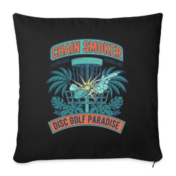 Chain Smoker Disc Golf Paradise Flying Disc Basket - Sofa pillowcase 17,3'' x 17,3'' (45 x 45 cm) - black - Front
