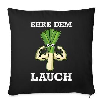 Haltérophiles GLOIRE AU POIREAU Drôle - Housse de coussin décorative 45 x 45 cm - noir - Devant