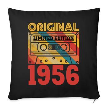 70th Birthday 70 Years Original 1956 Vintage - Sofa pillowcase 17,3'' x 17,3'' (45 x 45 cm) - black - Front