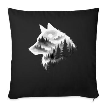 Loup, Forêt, Nature, Nature sauvage, Extérieur, Animal - Housse de coussin décorative 45 x 45 cm - noir - Devant