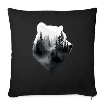 Bear, Forest, Nature, Wilderness, Animal, Bear Artwork - Sofa pillowcase 17,3'' x 17,3'' (45 x 45 cm) - black - Front