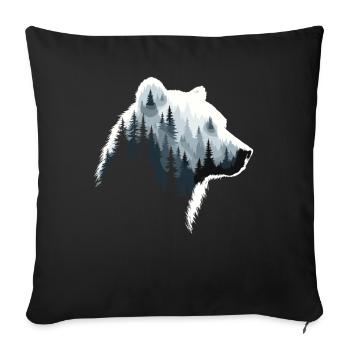 Bear, Forest, Nature, Wilderness, Animal, Bear Artwork - Sofa pillowcase 17,3'' x 17,3'' (45 x 45 cm) - black - Front