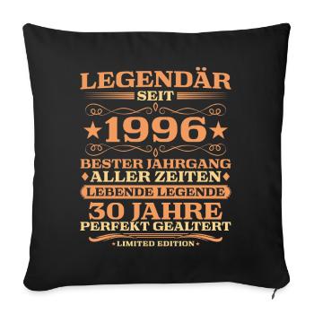 1996 vintage 30 years perfectly aged - Sofa pillowcase 17,3'' x 17,3'' (45 x 45 cm) - black - Front