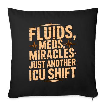Infirmière en soins intensifs Fluides Médicaments Miracles Medical Frontline - Housse de coussin décorative 45 x 45 cm - noir - Devant