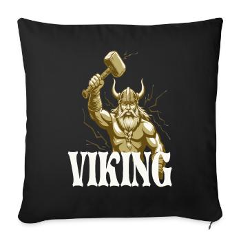 Légende viking viking marin Odin Raven Fighter - Housse de coussin décorative 45 x 45 cm - noir - Devant