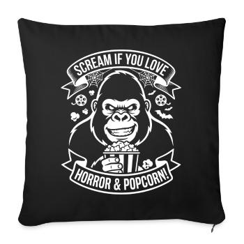 Scream Gorilla Popcorn Design - Sofa pillowcase 17,3'' x 17,3'' (45 x 45 cm) - black - Front