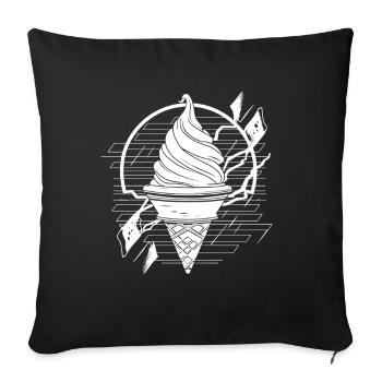 Softeis Zeichnung - Sofa pillowcase 17,3'' x 17,3'' (45 x 45 cm) - black - Front
