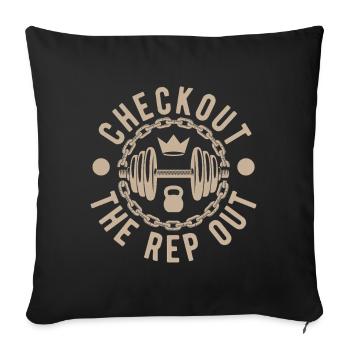 Fitness Motivation Bodybuilder Checkout The Rap - Sofakissenbezug 45 x 45 cm - Schwarz - Vorne