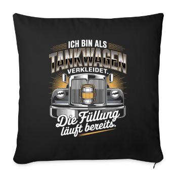 Carnaval déguisé en camion-citerne Bière costumée pour enterrement de vie de garçon - Housse de coussin décorative 45 x 45 cm - noir - Devant