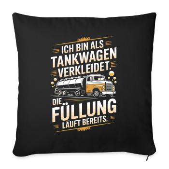 Carnaval déguisé en camion-citerne Bière costumée pour enterrement de vie de garçon - Housse de coussin décorative 45 x 45 cm - noir - Devant