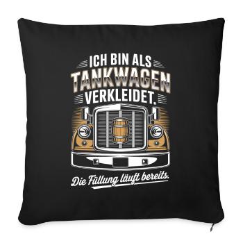 Carnaval déguisé en camion-citerne Bière costumée pour enterrement de vie de garçon - Housse de coussin décorative 45 x 45 cm - noir - Devant