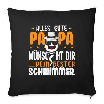 All the best dad wishes you your best swimmer - Sofa pillowcase 17,3'' x 17,3'' (45 x 45 cm) - black - Front