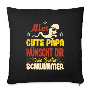 All the best dad wishes you your best swimmer - Sofa pillowcase 17,3'' x 17,3'' (45 x 45 cm) - black - Front