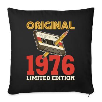 1976 50e Anniversaire 50 ans Original Vintage - Housse de coussin décorative 45 x 45 cm - noir - Devant