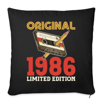 1986 40e Anniversaire 40 ans Original Vintage - Housse de coussin décorative 45 x 45 cm - noir - Devant