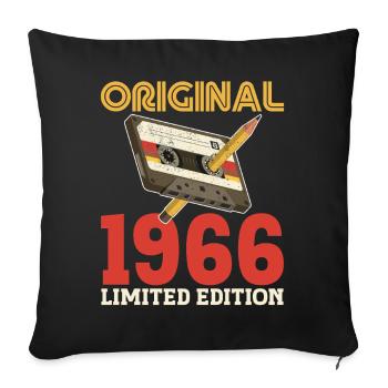1966 60e Anniversaire 60 ans Original Vintage - Housse de coussin décorative 45 x 45 cm - noir - Devant