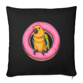 Donut Perroquet - Housse de coussin décorative 45 x 45 cm - noir - Devant