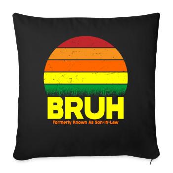 Bruh Retro Sunset Logo - Sofa pillowcase 17,3'' x 17,3'' (45 x 45 cm) - black - Front