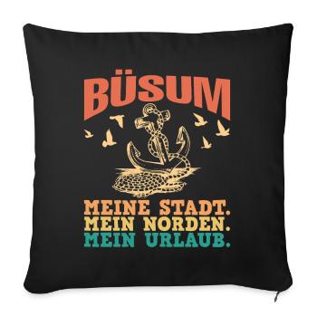 Büsumer BÜSUM MEINE STADT MEIN NORDEN Lustig - Housse de coussin décorative 45 x 45 cm - noir - Devant