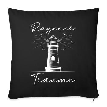 Island of Rügen Lighthouse RÜGEN DREAMS Fun - Sofa pillowcase 17,3'' x 17,3'' (45 x 45 cm) - black - Front