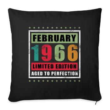 Février 1966 - Février 1966 Don - Housse de coussin décorative 45 x 45 cm - noir - Devant