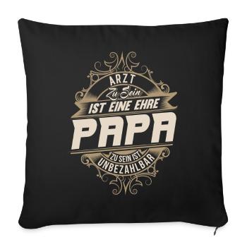 Docteur, papa - Housse de coussin décorative 45 x 45 cm - noir - Devant