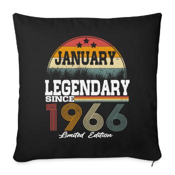 Les légendes sont nées en janvier 1966 - Housse de coussin décorative 45 x 45 cm - noir - Devant