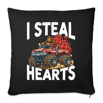 I Steal Hearts Monster Truck - Sofa pillowcase 17,3'' x 17,3'' (45 x 45 cm) - black - Front