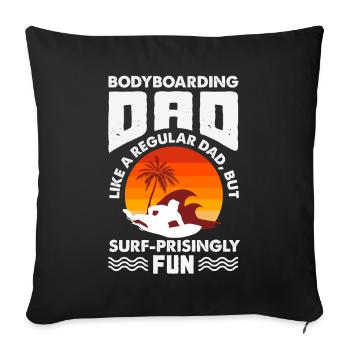 Surfeur Surfeur Bodyboarder - Housse de coussin décorative 45 x 45 cm - noir - Devant