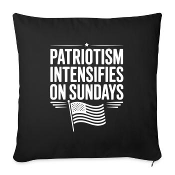 Patriotism Intensifies on Sundays - Sofa pillowcase 17,3'' x 17,3'' (45 x 45 cm) - black - Front