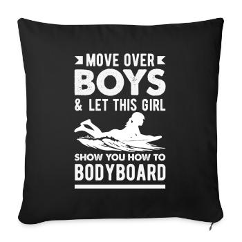 Surfing Surfboarder Bodyboarder - Sofa pillowcase 17,3'' x 17,3'' (45 x 45 cm) - black - Front