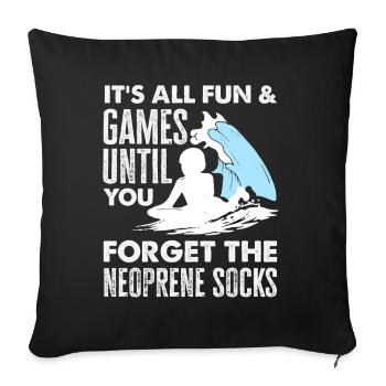 Surfing Surfboarder Bodyboarder - Sofa pillowcase 17,3'' x 17,3'' (45 x 45 cm) - black - Front