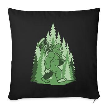 Sasquatch Disc Golf Basket Forest Funny Frisbee - Sofa pillowcase 17,3'' x 17,3'' (45 x 45 cm) - black - Front