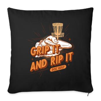 Grip It And Rip It Disc Golf Funny Disc Golf - Sofa pillowcase 17,3'' x 17,3'' (45 x 45 cm) - black - Front