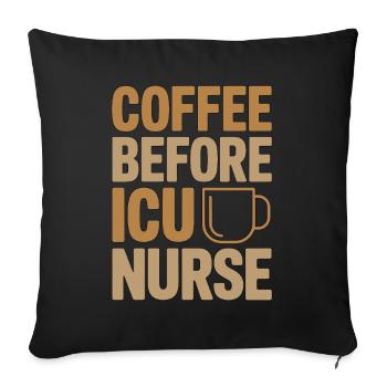 Infirmière en soins intensifs Café Infirmière diplômée Amoureuse du café - Housse de coussin décorative 45 x 45 cm - noir - Devant