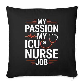 Infirmière en réanimation Ma passion Ma Infirmière en soins intensifs - Housse de coussin décorative 45 x 45 cm - noir - Devant