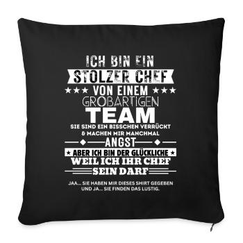 Fier patron d’une excellente équipe - Housse de coussin décorative 45 x 45 cm - noir - Devant