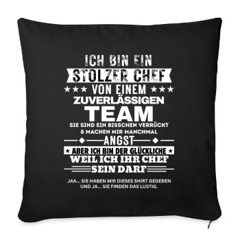Fier patron d’une équipe fiable - Housse de coussin décorative 45 x 45 cm - noir - Devant