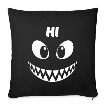 Shark | Big Face Costume Carnival Disguise - Sofa pillowcase 17,3'' x 17,3'' (45 x 45 cm) - black - Front