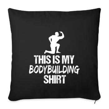 Voici mon design de chemise de musculation - Housse de coussin décorative 45 x 45 cm - noir - Devant