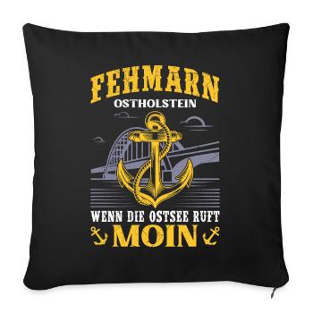 FEHMARN OSTHOLSTEIN QUAND LA MER BALTIQUE APPELLE Drôle - Housse de coussin décorative 45 x 45 cm - noir - Devant