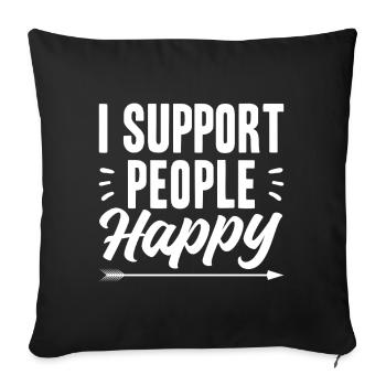 Social Worker Quote Support People Happy Social - Sofa pillowcase 17,3'' x 17,3'' (45 x 45 cm) - black - Front