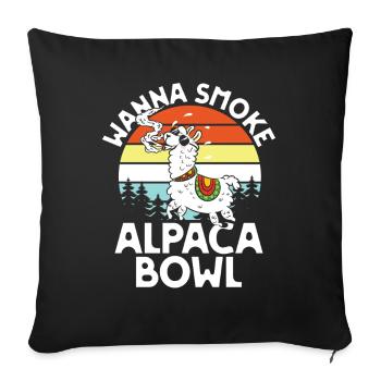 Alpaga Bowl Sunset Forêt Rétro - Housse de coussin décorative 45 x 45 cm - noir - Devant