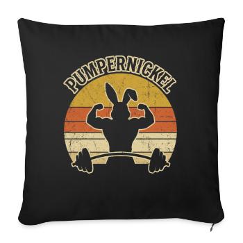 Pumpernickel Bodybuilding Bunny Fitness Gym Wortspi - Sofa pillowcase 17,3'' x 17,3'' (45 x 45 cm) - black - Front
