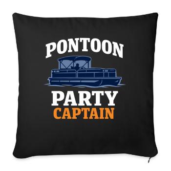 Pontoon Party Pontoon Crew Pontoon Boot - Sofakissenbezug 45 x 45 cm - Schwarz - Vorne