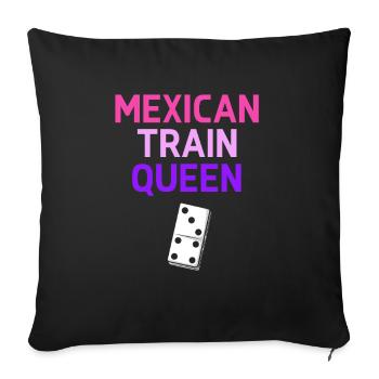 Domino Mexican Train - Sofakissenbezug 45 x 45 cm - Schwarz - Vorne