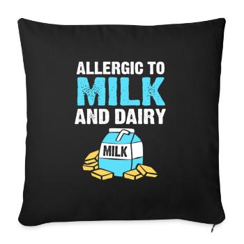 Allergie alimentaire - Housse de coussin décorative 45 x 45 cm - noir - Devant