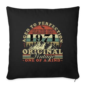 Made in 1971 - Year of Birth / Birthday - Sofa pillowcase 17,3'' x 17,3'' (45 x 45 cm) - black - Front