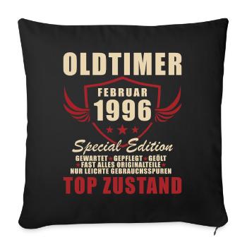 Anniversaire février 1996 - Housse de coussin décorative 45 x 45 cm - noir - Devant